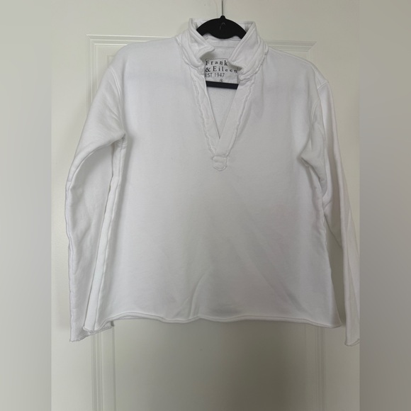 NWOT Frank & Eileen Classic White Long Sleeve Top Patrick triple fleece Sz S - Picture 4 of 8